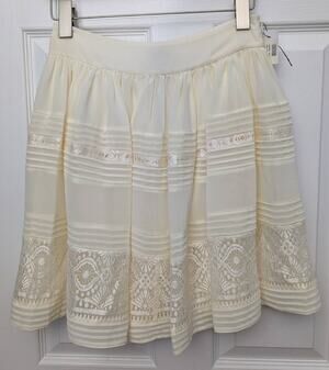 Alice By Temperley Skirt Lace Pleated Ivory Cocktail Party Bridal Shower Date